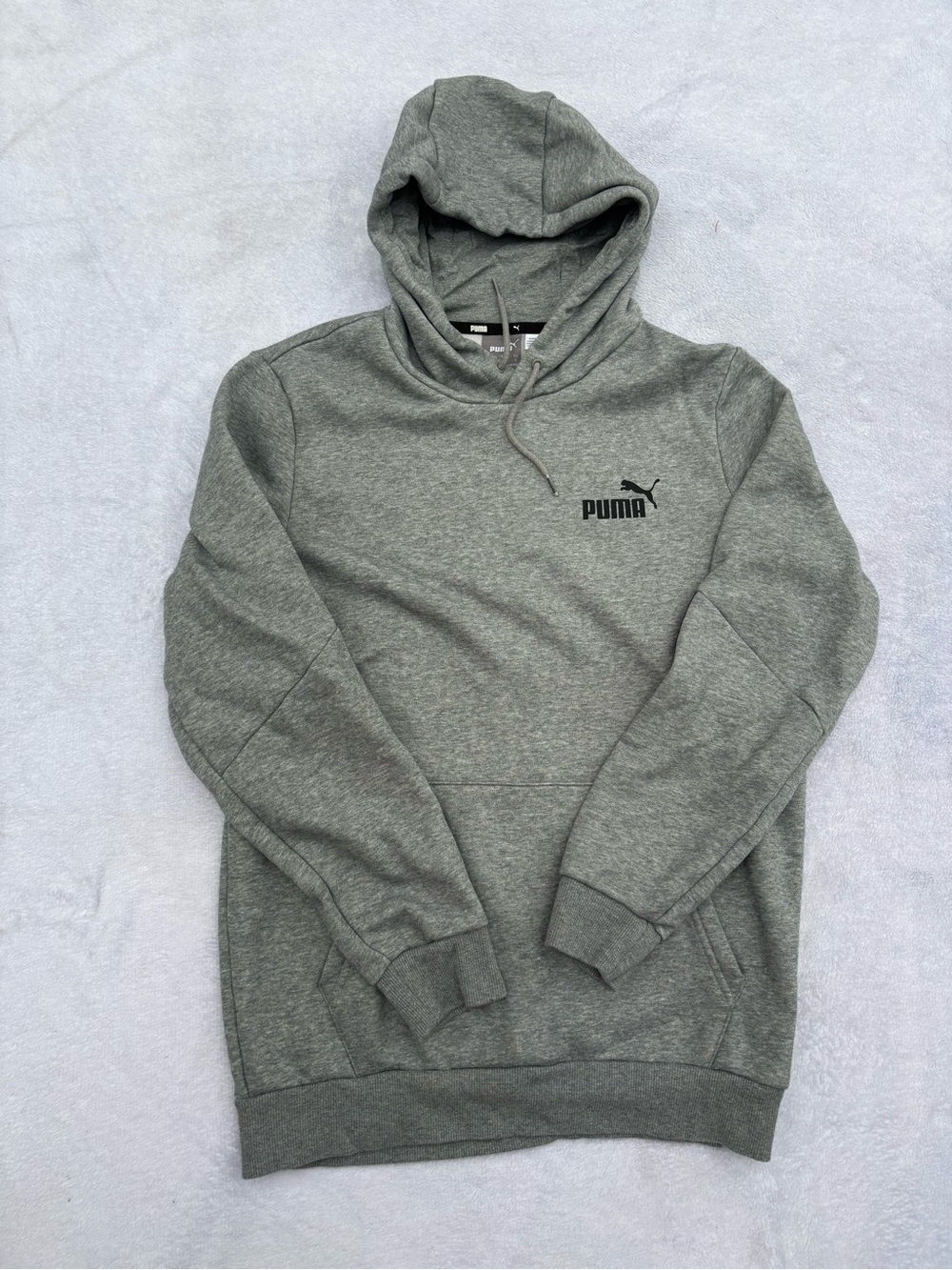 Puma Gray Pullover Hoodie with Small Logo